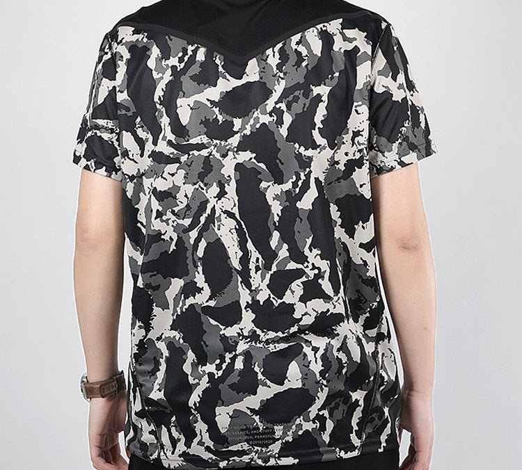 PUMA Round Neck Short Sleeve Gray - Camouflage Printing 519023-01