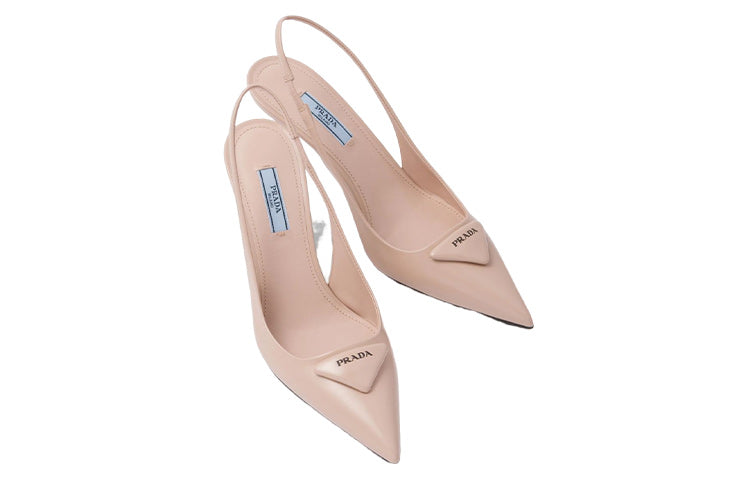 (WMNS) PRADA Patched Logo Brushed Leather Slingback Heels 'Pink' 1I901M_055_F0236_F_075