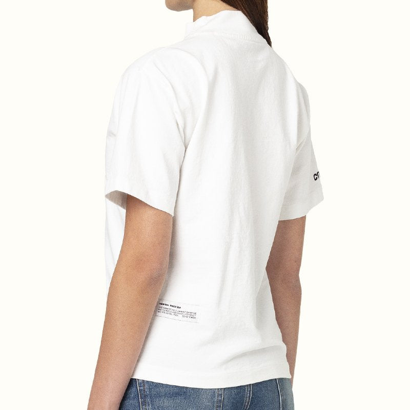 HERON PRESTON Collar Embroidered Logo Short Sleeve White HWAA021E20JER0010110