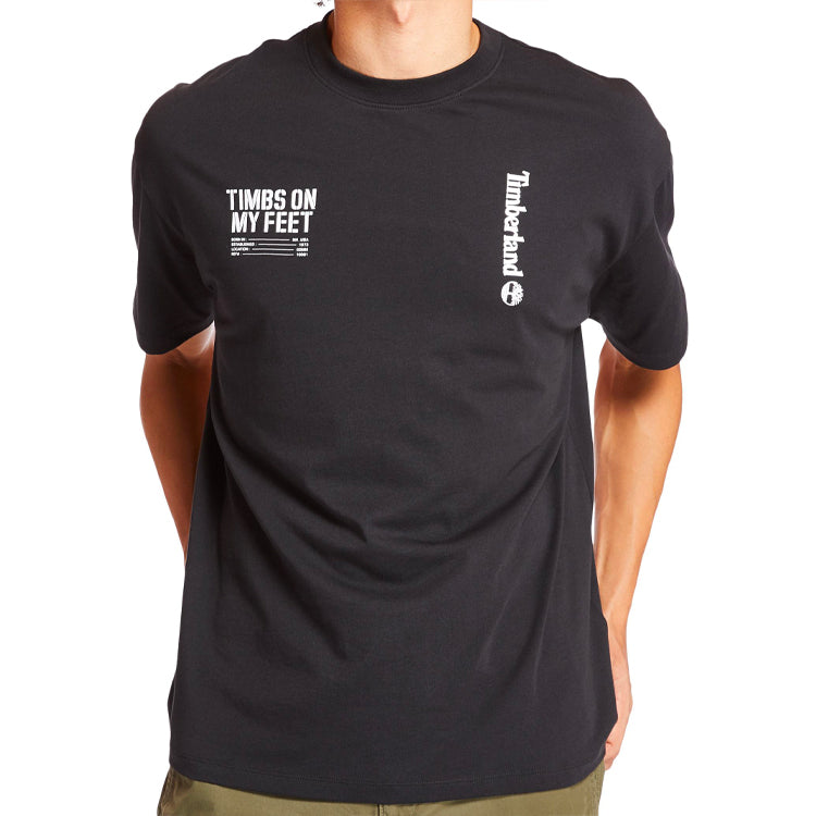 Men's Timberland SS20 Slogan Printing Short Sleeve Black A28NN001
