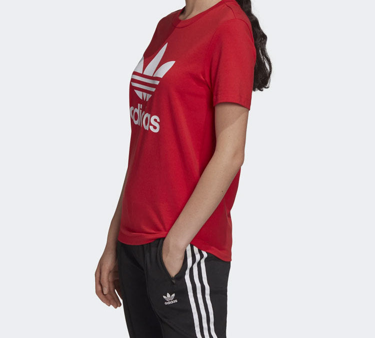 (WMNS) adidas originals TREFOIL TEE Sports Short Sleeve Red FM3302
