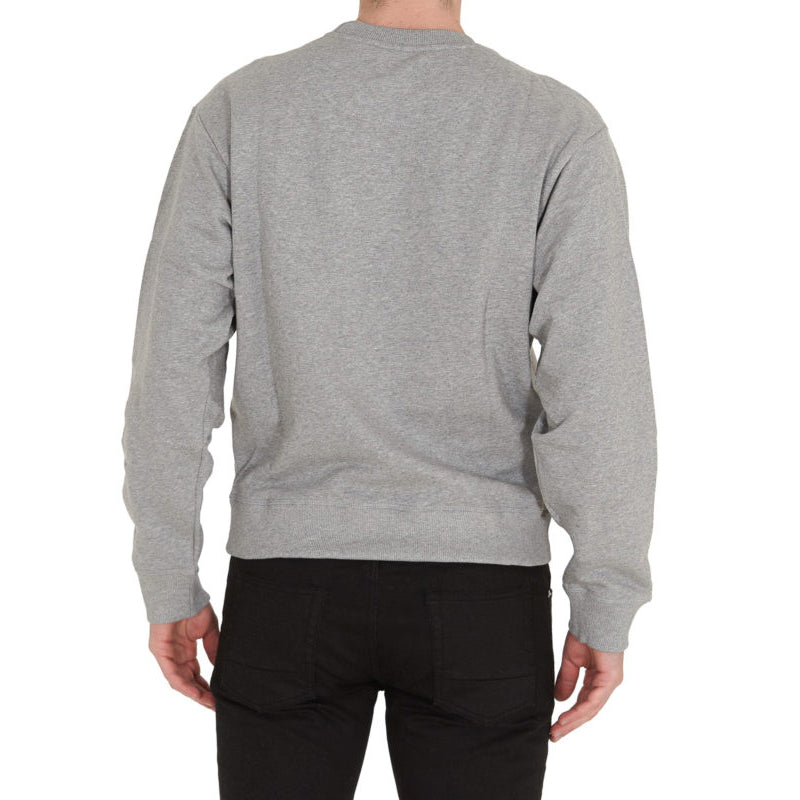 Men's KENZO Embroidered Cotton Round Neck Long Sleeves Sports Gray FA65SW1104XJ-94