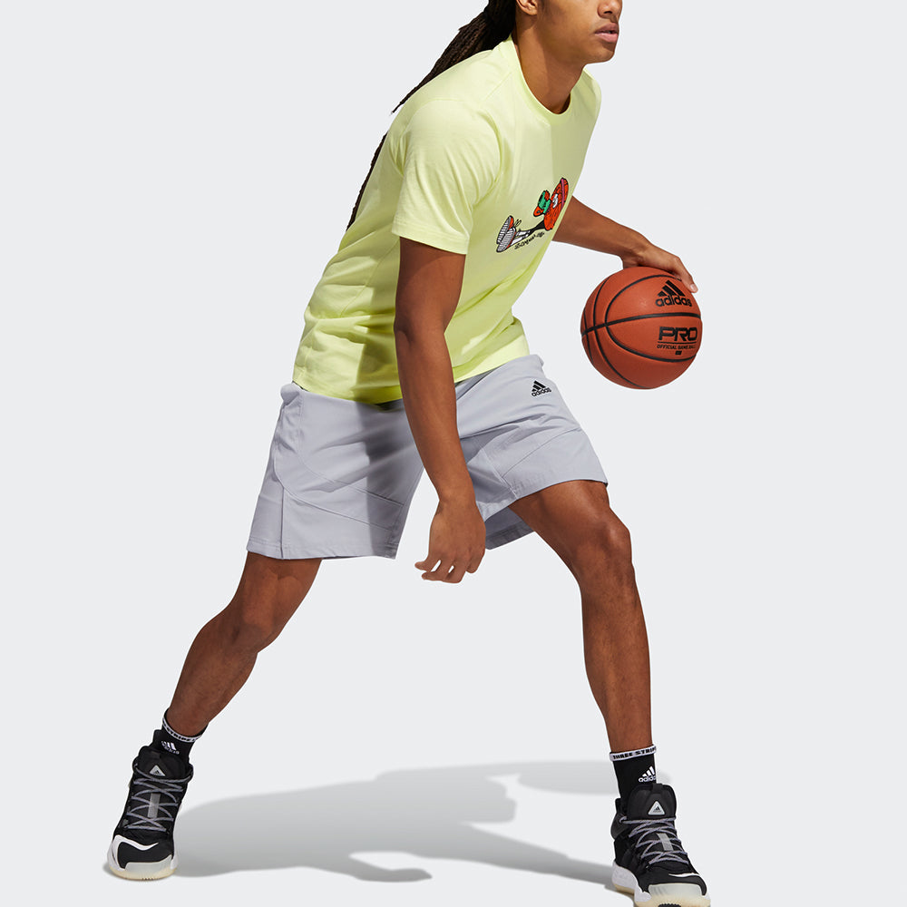 adidas Lil Stripe Gato Basketball Funny Cartoon Printing Sports Short Sleeve Yellow HB5484
