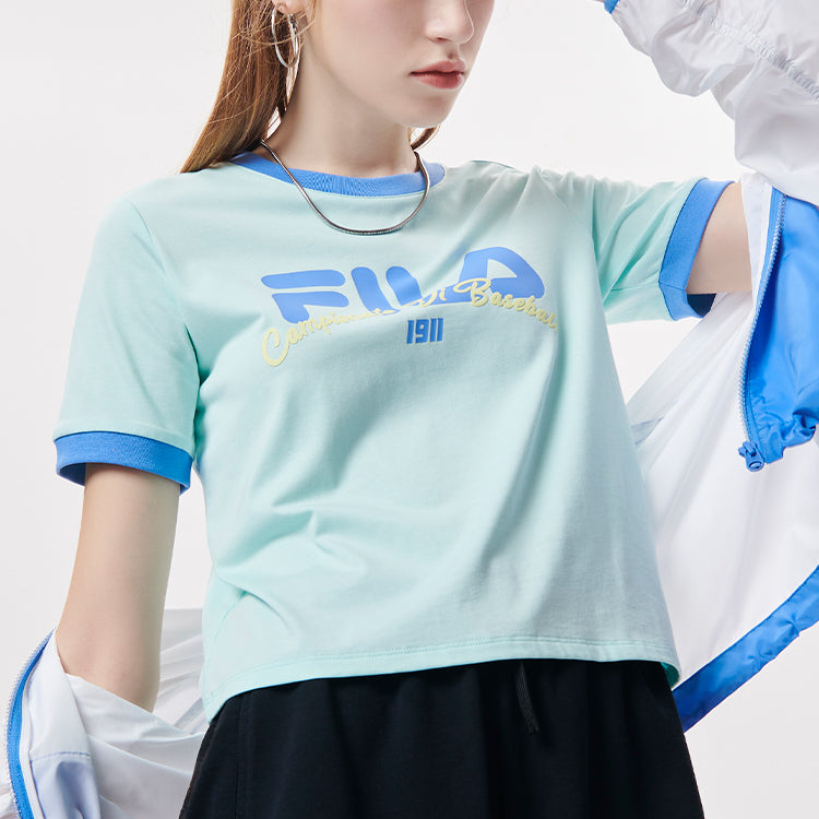 FILA FUSION Baseball Casual Sports Breathable Short Sleeve Green T11W132109F-TQ