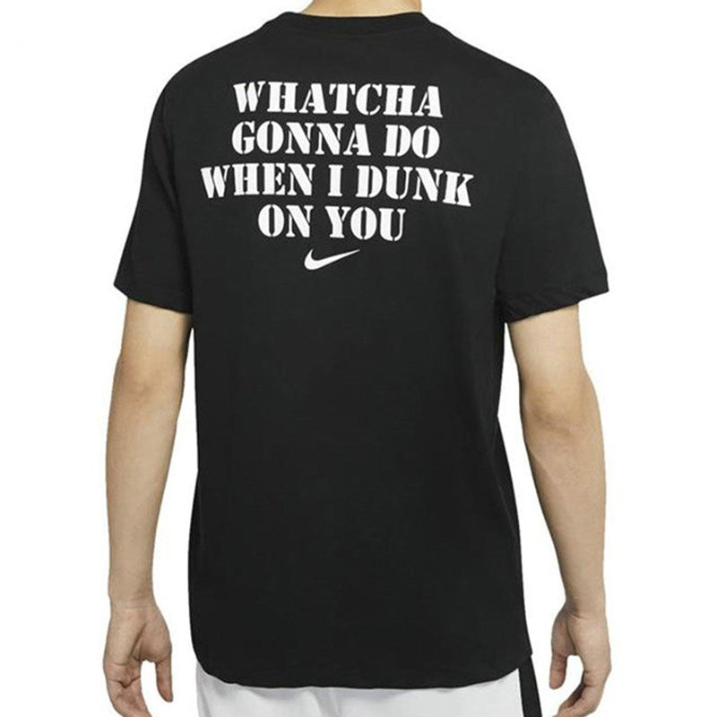 Nike Basketball Logo Alphabet Printing Sports Short Sleeve Black DD9352-010