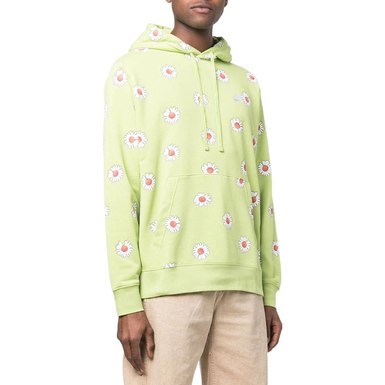 Men's Nike Daisy Printing Pullover Hooded Long Sleeves Green DM6907-332