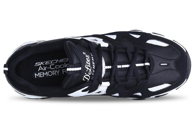 (WMNS) Skechers D'Lites Low-Top Daddy Shoes Black/White 88888112-BLK