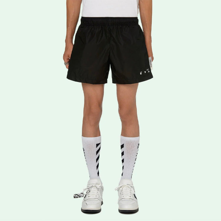 Men's Off-White SS21 Casual Logo Black Shorts OMFA003S21FAB0011001