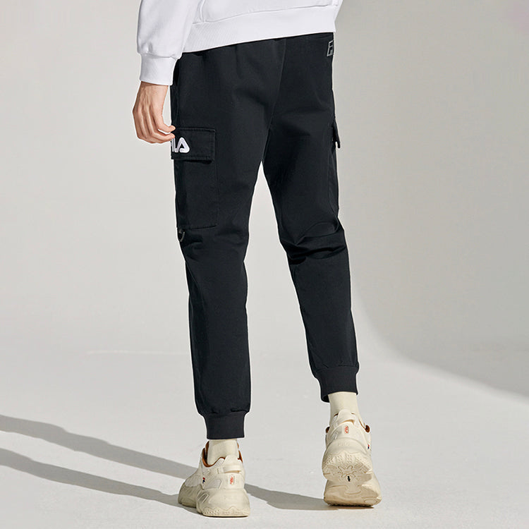FILA FUSION Woven Lacing Casual Bundle Feet Sports Pants Black T11M113803F-BK