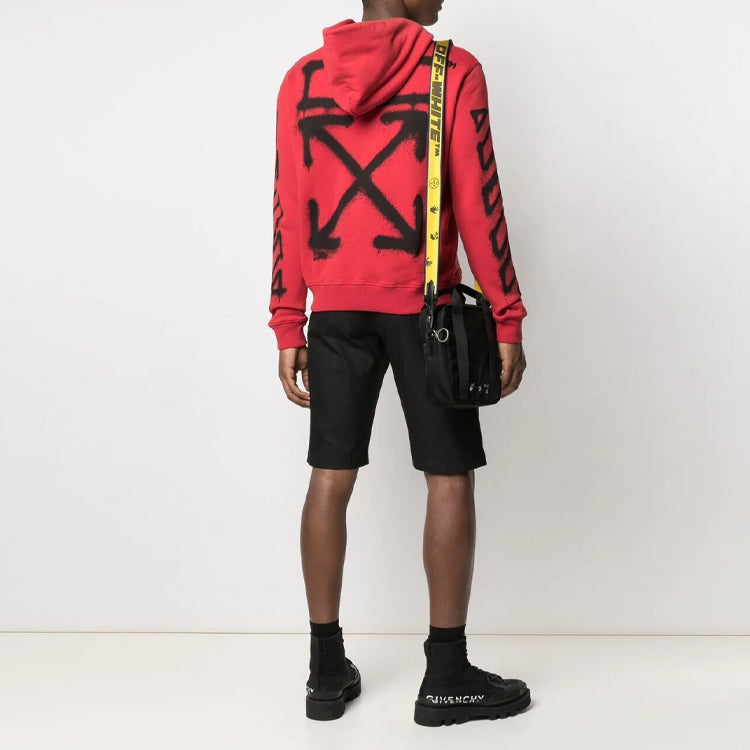 Men's Off-White SS21 Twill Printing Logo Loose Fit Red OMBB034S21FLE0042510