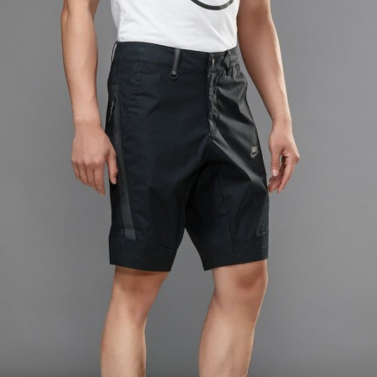 Nike Logo waterproof Zipper Cargo Shorts Black 823366-010