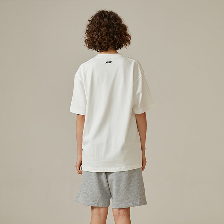 PJs Vigor Alphabet Pattern Printing Short Sleeve Unisex White 20SSTS1033-P