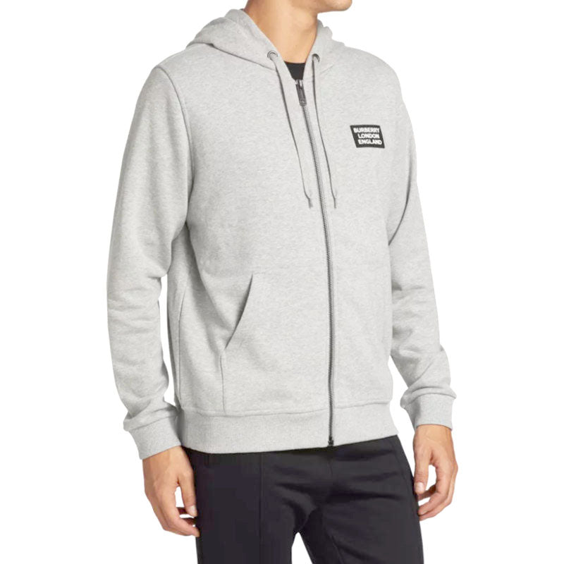 Men's Burberry FW20 Hooded Zipper Jacket Light Grey 80262211