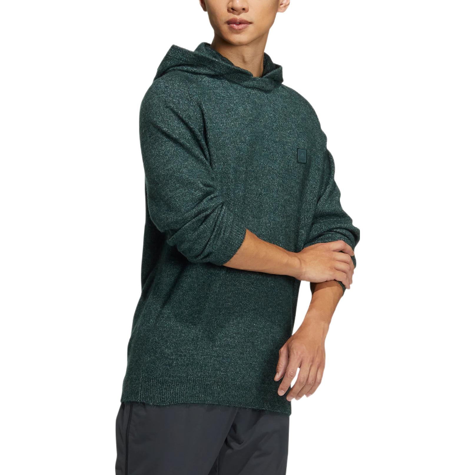 Men's adidas Gt Wool Hd Embroidered Label Logo Hooded Long Sleeves Green HG3234