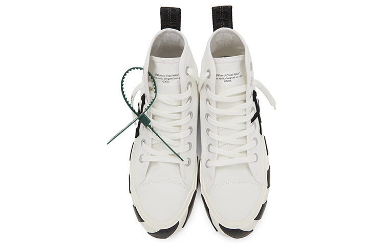 Off-White Mid-Top Vulcanised Canvas Sneaker 'White Green Black' OMIA119C99FAB0010110