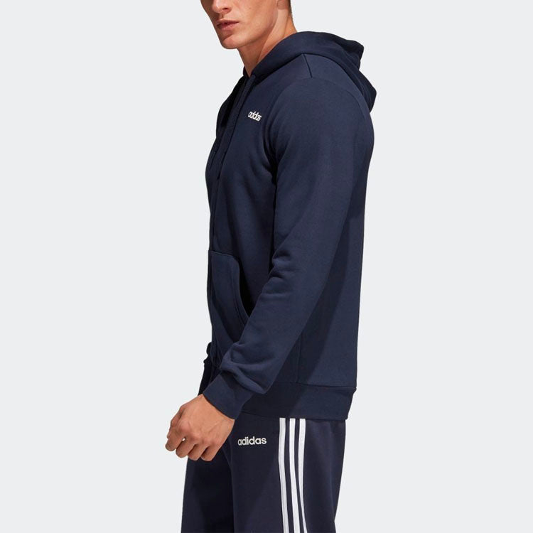 adidas Slim Fit Casual Sports Hooded Jacket Blue DU0386