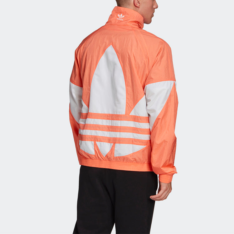 adidas originals SS20 Big Trefoil Track Jacket For Men Orange/White FM9890