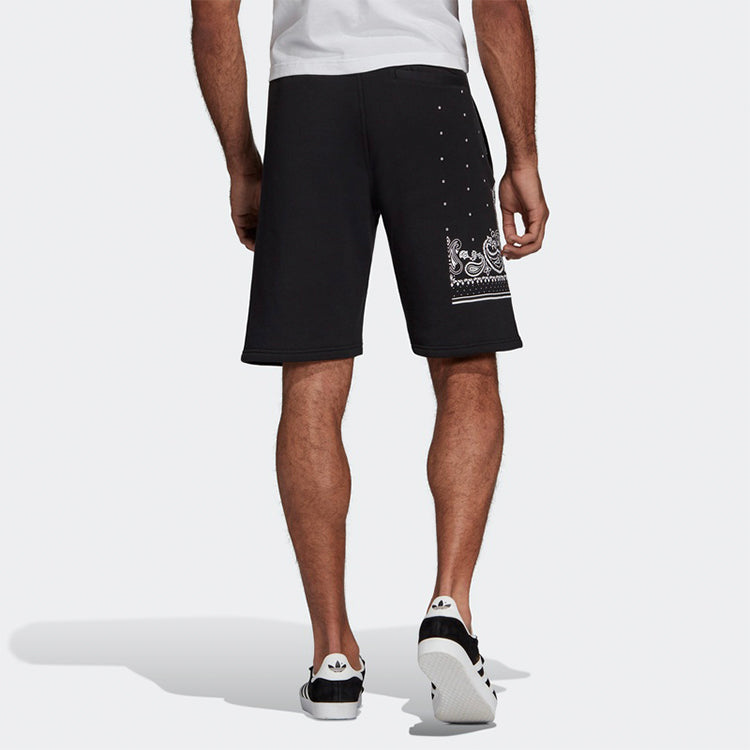 adidas originals Bandana Short Printing Casual Straight Sports Shorts Black EB4083