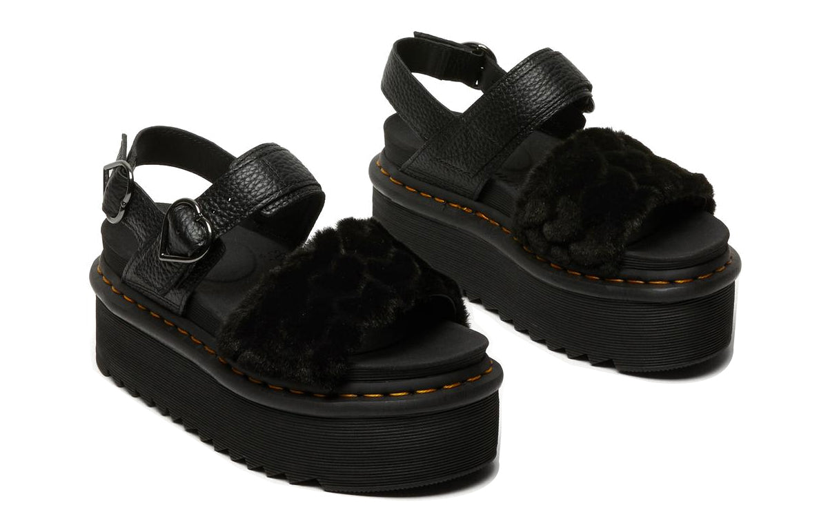 (WMNS) Dr. Martens Voss Quad Flatform Sandal Black 26921001
