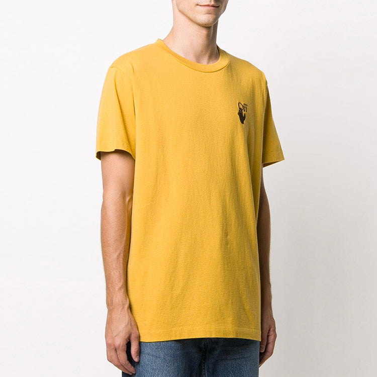 Off-White Logo Applique Short-sleeve Tee Men's Yellow OMAA027F20FAB0071660