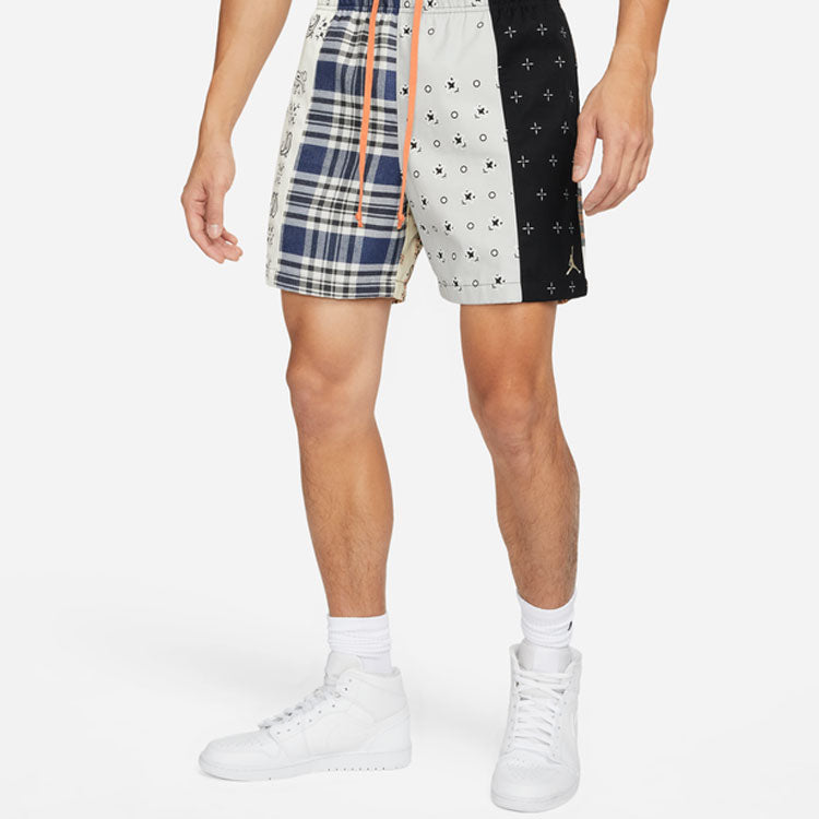 Air Jordan SS22 cashew Plaid Pattern Casual Sports Shorts Asia Sizing 'Multicolor' DO2508-133
