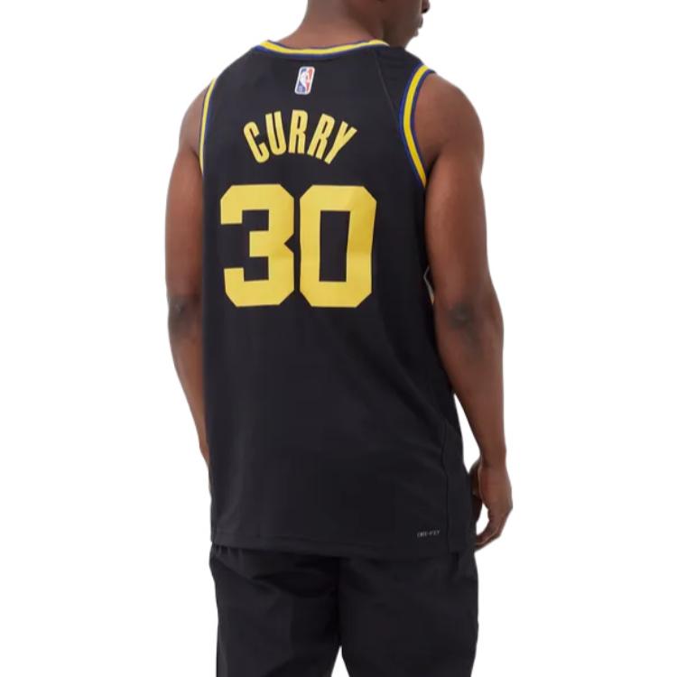 Nike NBA City Edition 75 Anniversary Basketball Jersey 'Black Yellow' DB4027-010