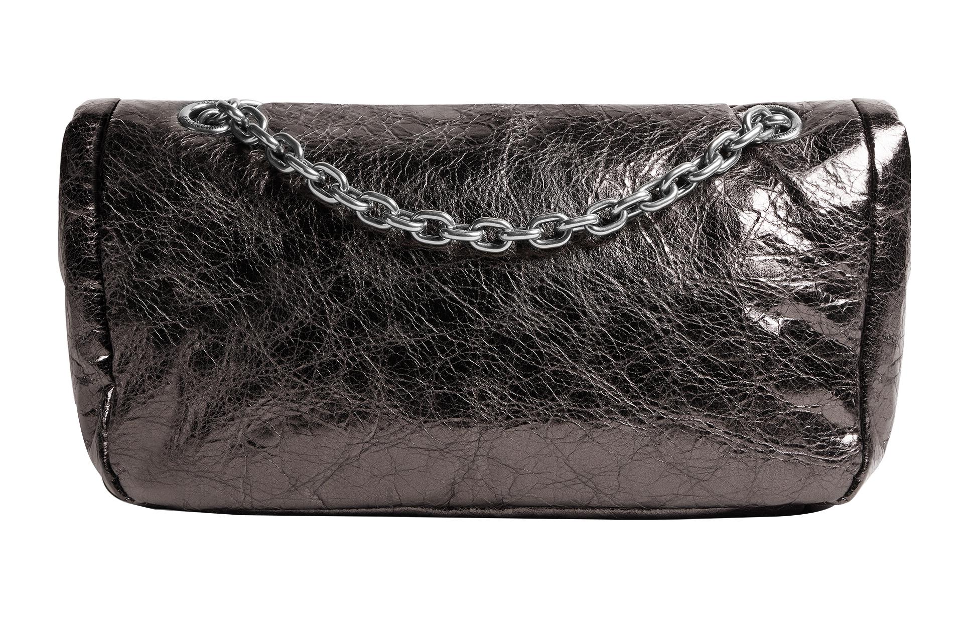 (WMNS) Balenciaga Monaco Small Chain Bag Metallized 'Dark Grey' 7659662AASD1314
