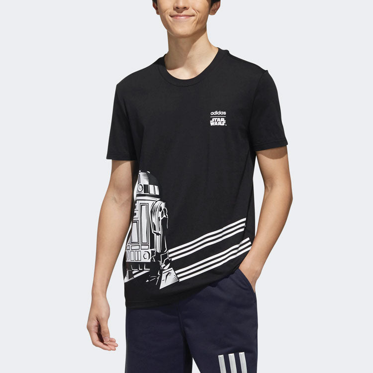 adidas Round Neck Logo Short Sleeve Black DW8168
