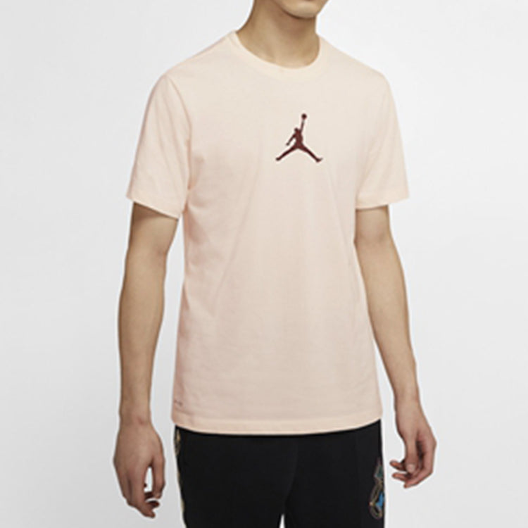 Men's Air Jordan Logo Sports Short Sleeve Pink T-Shirt BQ6741-838