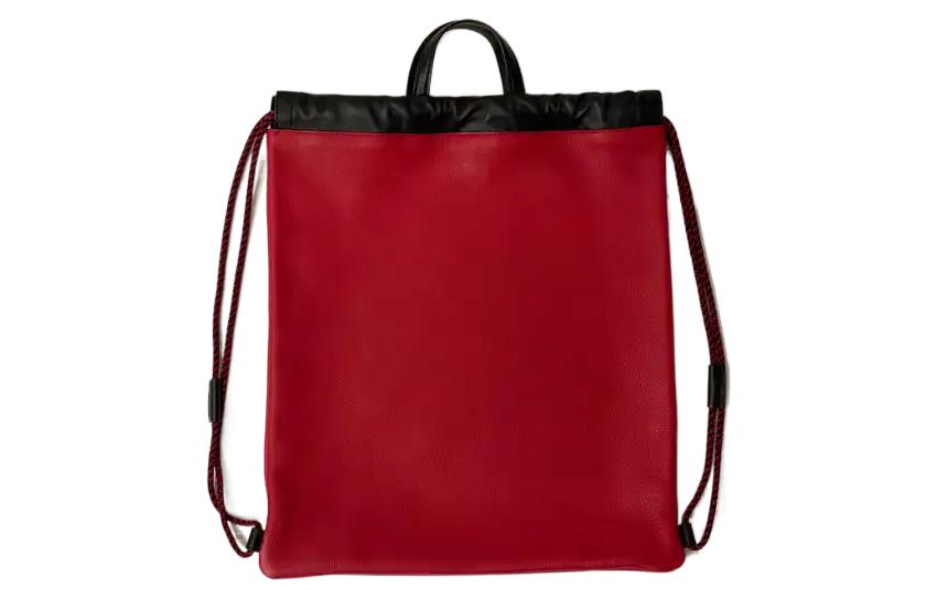 Gucci Print Retro Logo Printing Leather Drawstring Schoolbag Backpack Small / Red 523586-0GDBT-6462