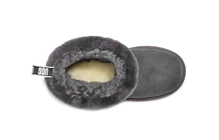 (PS) UGG Fluff Mini Quilted Fleece Lined Gray 1103612T-CHRC