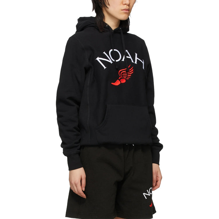 NOAH Unisex Winged Foot Logo Embroidery Black NOAH-SS20-001