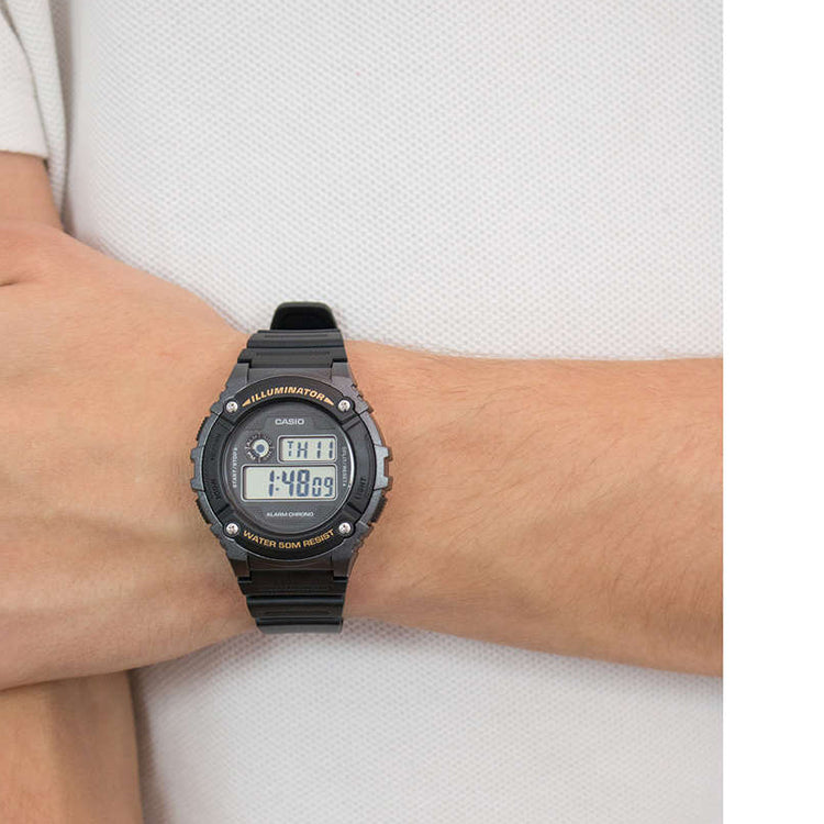 CASIO Sports Men'ses Black Mens Gray Digital W-216H-1BVDF