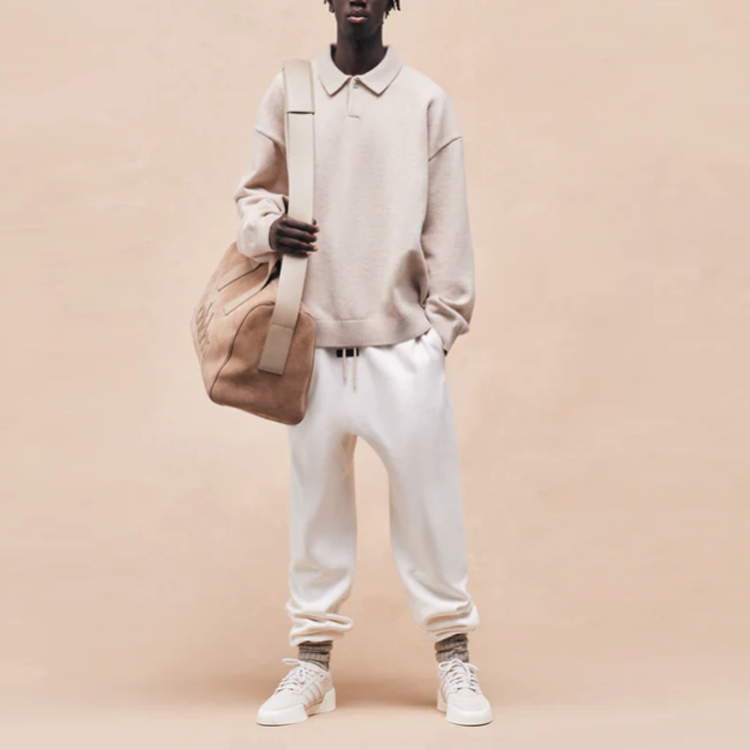 Fear of God Essentials FW23 Knit Polo Shirt 'Silver Cloud' 192BT232182F