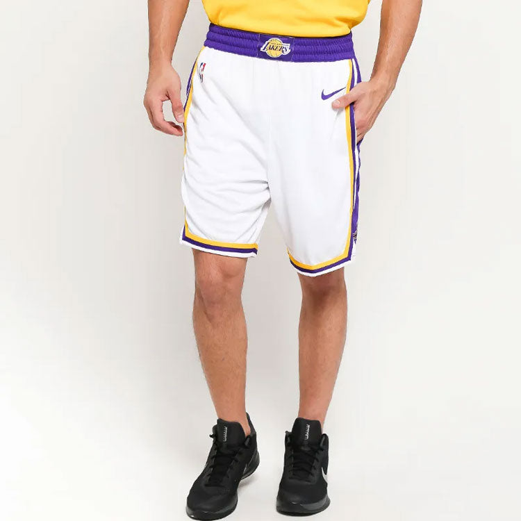 Nike NBA Association Edition SW Fan Edition Lakers Basketball Shorts White AJ5616-100