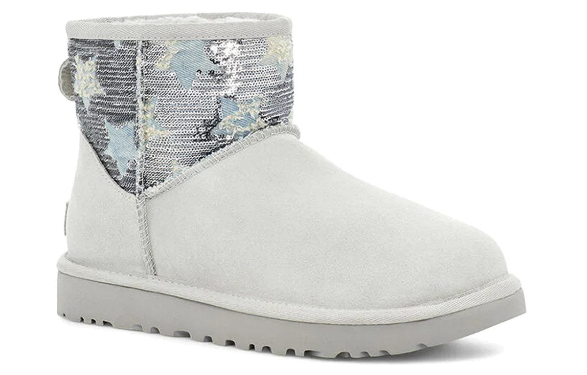 (WMNS) UGG Classic Mini Sequin Stars 'Grey White' 1109441-GRV