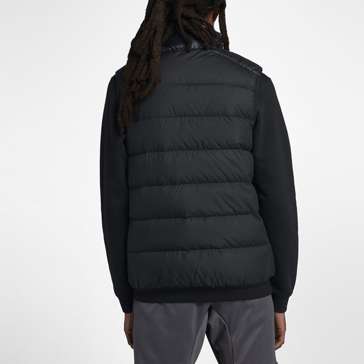 Nike Sportswear Windrunner Down Fill Sports Splicing Stand Collar Down Vest Black 928860-010