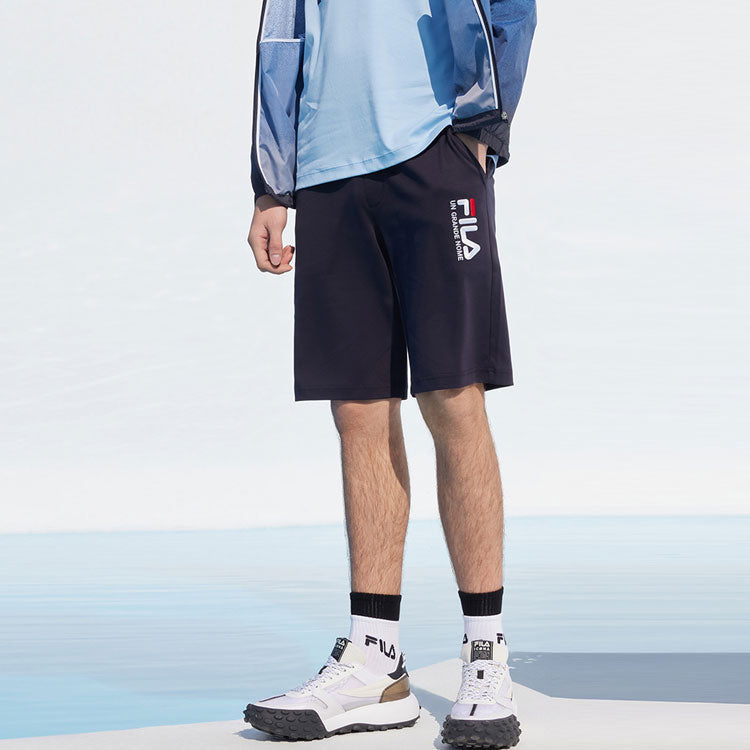 FILA Logo Embroidered Casual Knit Shorts Blue F51M128604F-NV