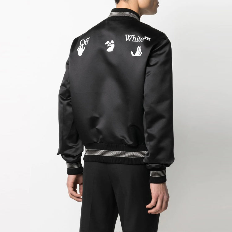 Off-White SS21 Casual Logo Printing Jacket Black OMEA267S21FAB0011001
