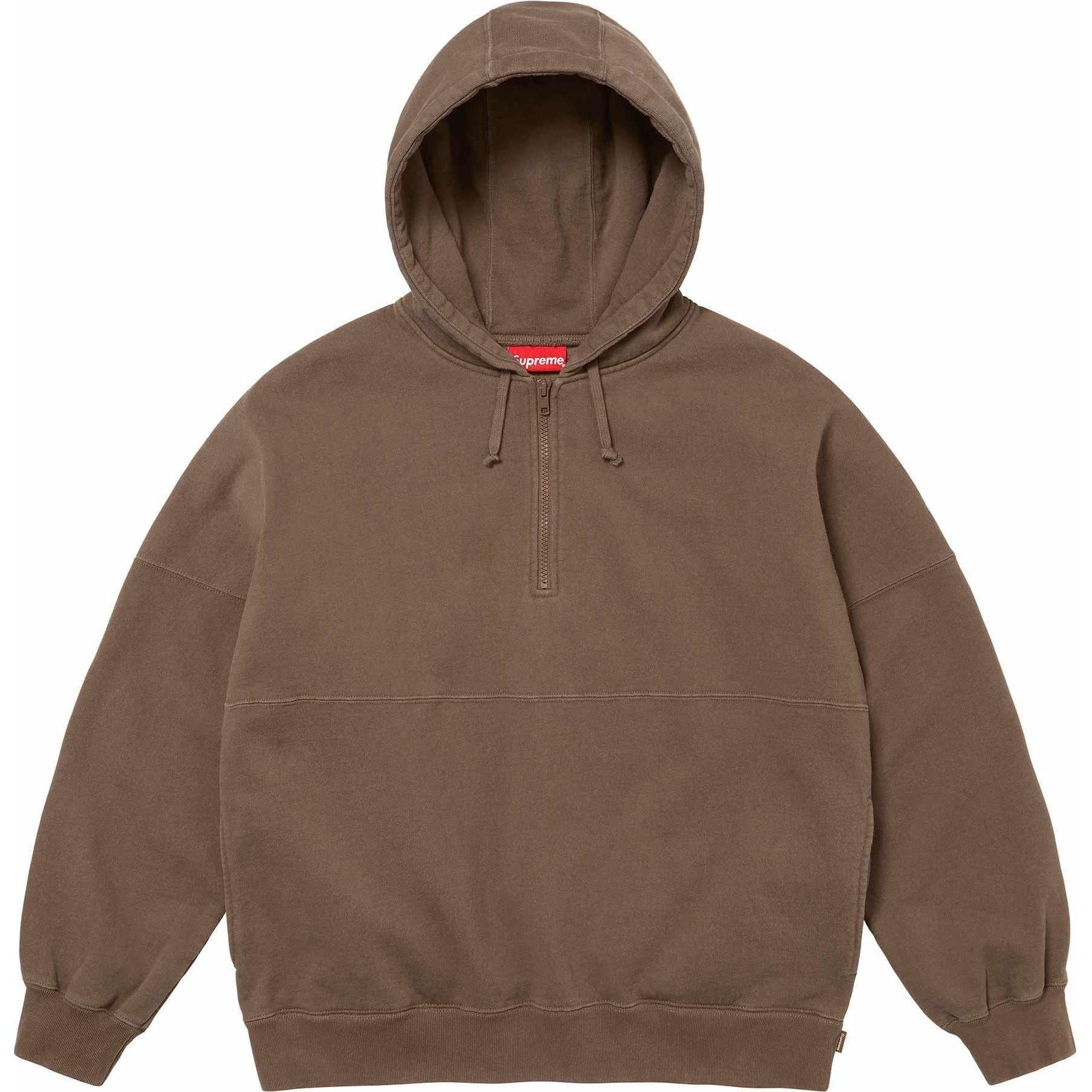 Supreme Wrapped Half Zip Hooded Sweatshirt 'Brown Tan' SUP-SS24-176