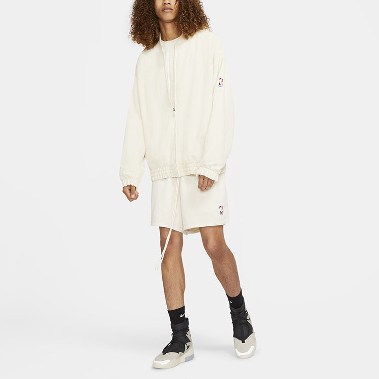 Nike x Fear of God Crossover Solid Color Basketball Sports Jacket Beige Creamy CU4694-271