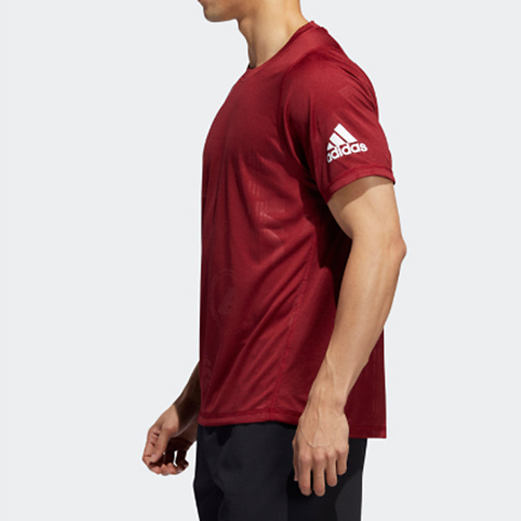 adidas Training Sports Pullover Round Neck Short Sleeve Red DZ7345