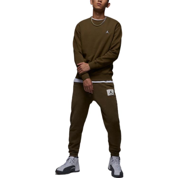 Air Jordan Fleece Crewneck Top 'Olive' FB7656-361