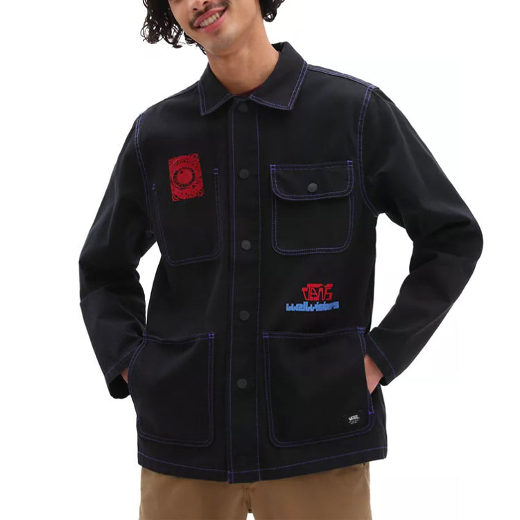 Men's Vans Funny Pattern Multiple Pockets Jacket Black VN0A3WF140C