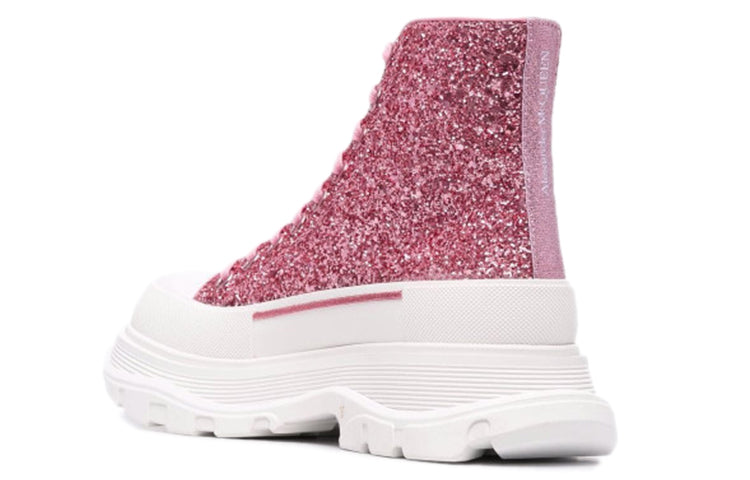 (WMNS) Alexander McQueen Tread Slick Glitter High-Top 'Pink White' 666806W4JF45489