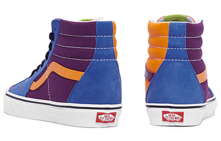 Vans SK8-HI Retro High Top Casual Skate Shoes Unisex Yellow Purple Splicing 'Yellow Purple Blue' VN0A4BV616V