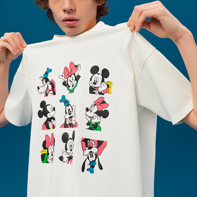 Men's Levis x Disney Crossover Mickey Printing Short Sleeve White T-Shirt A0612-0002