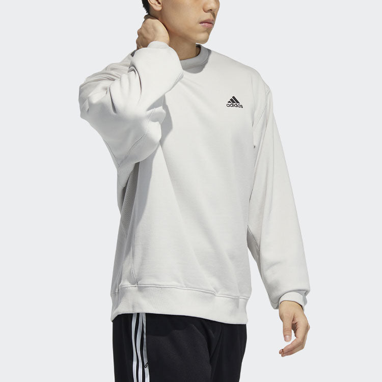 adidas Logo Sweat Sports Training Round Neck Pullover Gray H37068