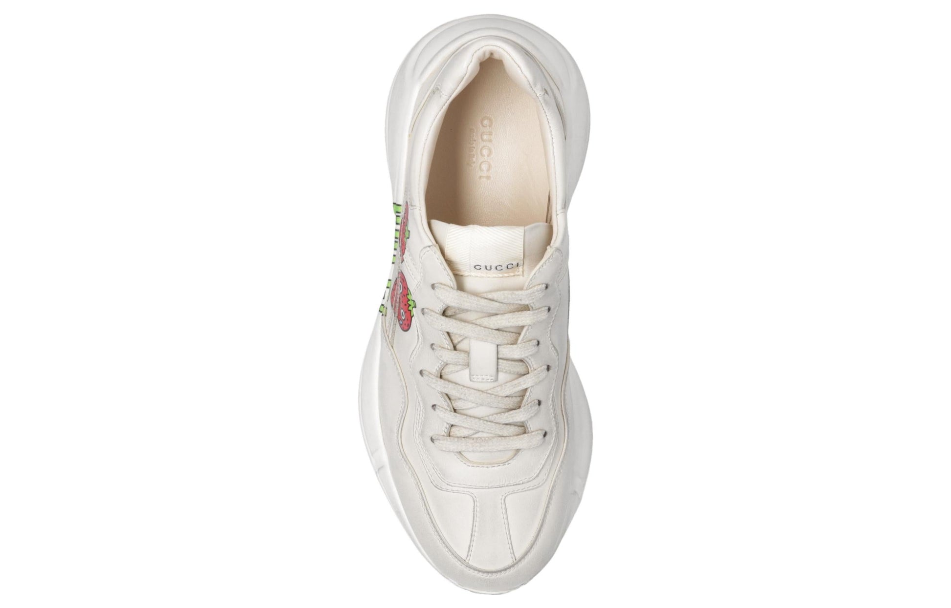 (WMNS) Gucci Rhyton Sneaker With Strawberry Print 'Ivory White' 703814-DRW00-9522