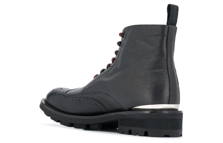 Alexander McQueen Pebble Grain Commando Boots 'Black' 575433WHSZ21081